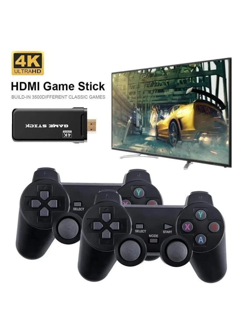 Game Stick 4k HD console de videogame retro 64g com 10000 jogos para ps1/fc/gba controle sem fio