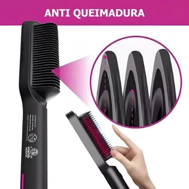 Super Escova Alisadora Elétrica 3 Em 1 Hair Styler