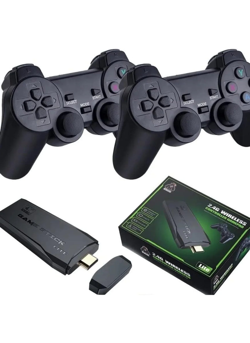 Game Stick 4k HD console de videogame retro 64g com 10000 jogos para ps1/fc/gba controle sem fio